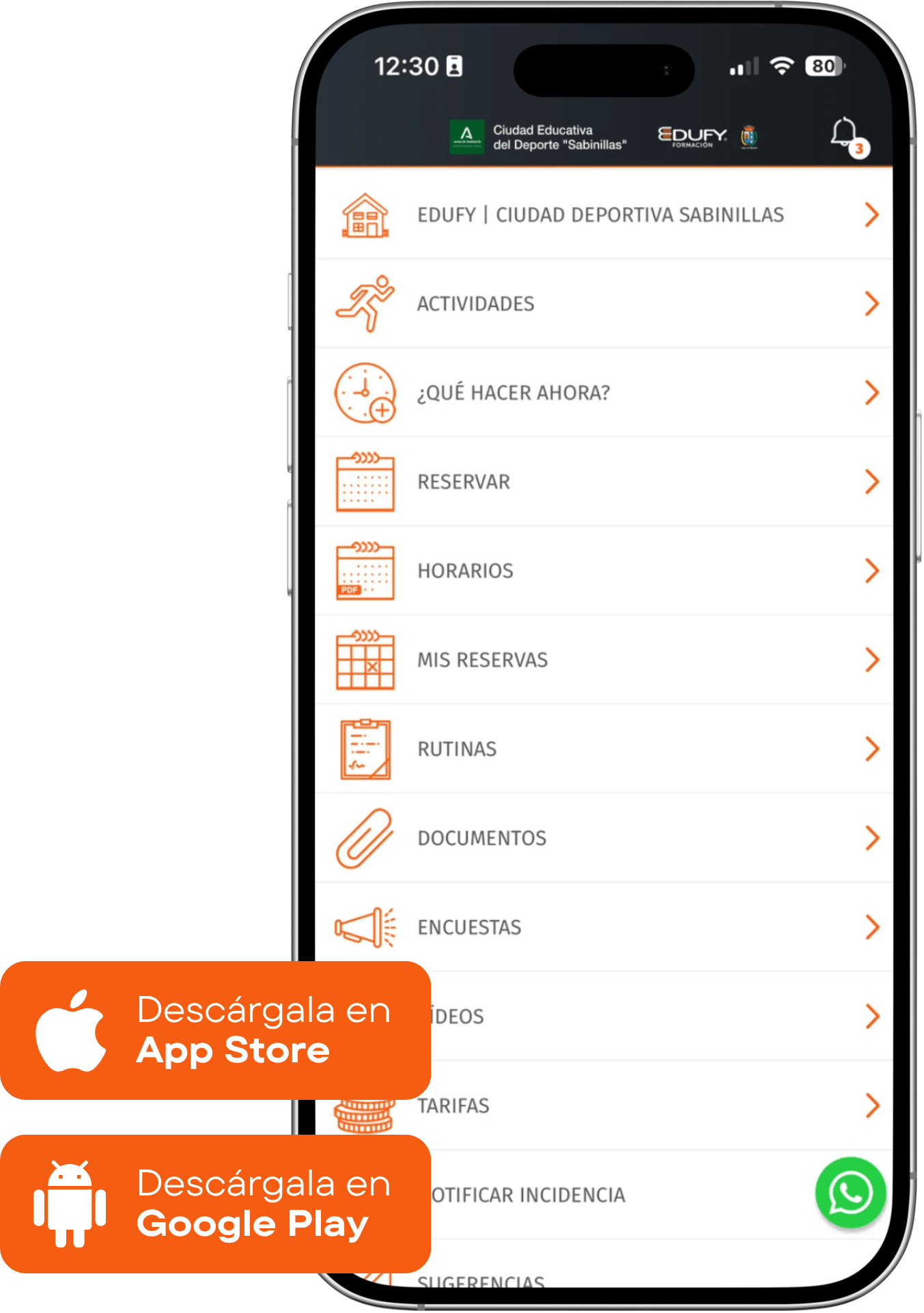 RESERVA TU CLASE DIRIGIDA EN EDUFY SABINILLAS CON ISMYGYM APP